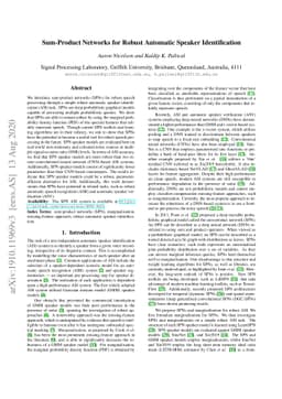 Sum-Product Networks for Robust Automatic Speaker Identification