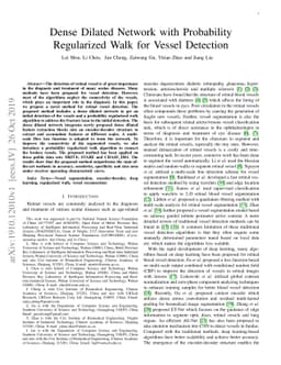 Dense Dilated Network with Probability Regularized Walk for Vessel
  Detection