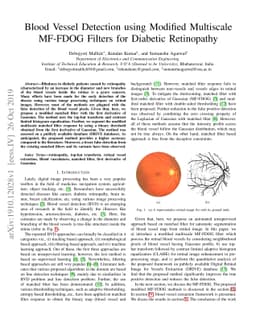 Blood Vessel Detection using Modified Multiscale MF-FDOG Filters for
  Diabetic Retinopathy