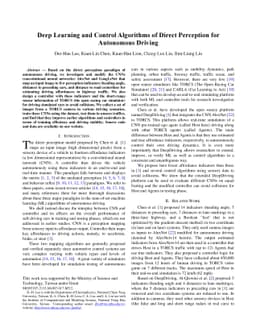 Deep Learning and Control Algorithms of Direct Perception for Autonomous
  Driving