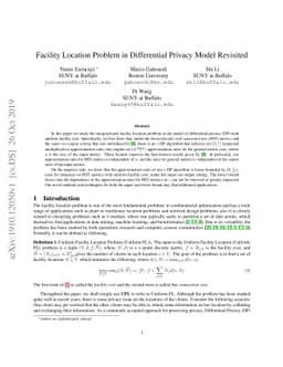 Facility Location Problem in Differential Privacy Model Revisited
