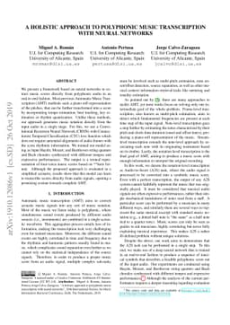 A holistic approach to polyphonic music transcription with neural
  networks