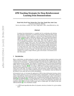 ZPD Teaching Strategies for Deep Reinforcement Learning from
  Demonstrations