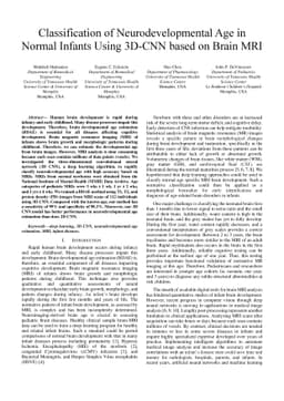 Classification of Neurodevelopmental Age in Normal Infants Using 3D-CNN
  based on Brain MRI