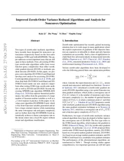 Improved Zeroth-Order Variance Reduced Algorithms and Analysis for
  Nonconvex Optimization