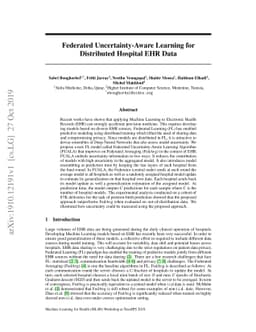 Federated Uncertainty-Aware Learning for Distributed Hospital EHR Data
