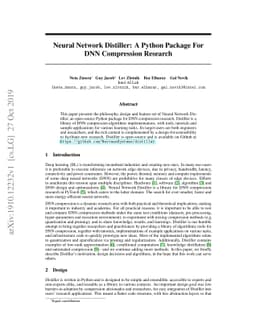Neural Network Distiller: A Python Package For DNN Compression Research
