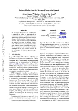 Induced Inflection-Set Keyword Search in Speech