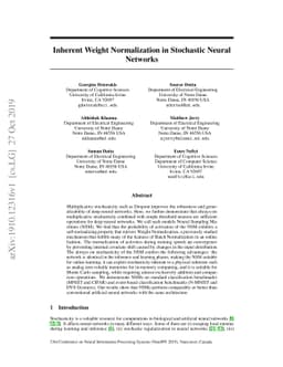 Inherent Weight Normalization in Stochastic Neural Networks