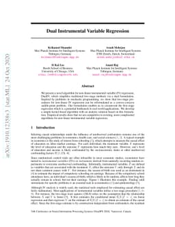 Dual Instrumental Variable Regression