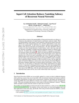 Input-Cell Attention Reduces Vanishing Saliency of Recurrent Neural
  Networks