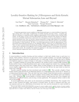 Locality-Sensitive Hashing for f-Divergences: Mutual Information Loss
  and Beyond