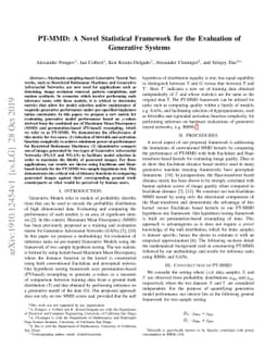 PT-MMD: A Novel Statistical Framework for the Evaluation of Generative
  Systems