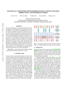 Mockingjay: Unsupervised Speech Representation Learning with Deep
  Bidirectional Transformer Encoders