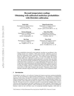 Beyond temperature scaling: Obtaining well-calibrated multiclass
  probabilities with Dirichlet calibration