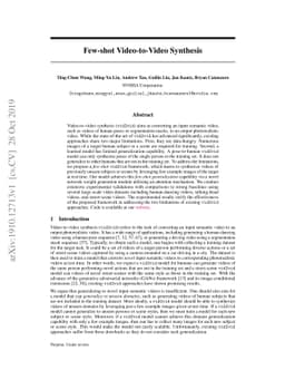 Few-shot Video-to-Video Synthesis