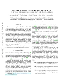 Sequence-to-sequence Automatic Speech Recognition with Word Embedding
  Regularization and Fused Decoding