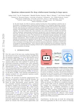Quantum enhancements for deep reinforcement learning in large spaces