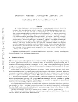 Distributed Networked Learning with Correlated Data