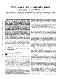 Deep Learning for Hyperspectral Image Classification: An Overview