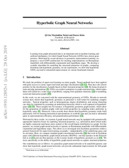 Hyperbolic Graph Neural Networks