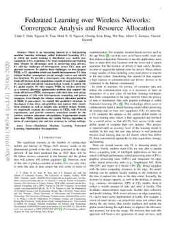 Federated Learning over Wireless Networks: Convergence Analysis and
  Resource Allocation