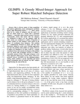 GLIMPS: A Greedy Mixed Integer Approach for Super Robust Matched
  Subspace Detection