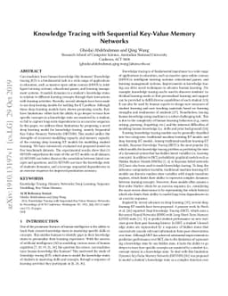 Knowledge Tracing with Sequential Key-Value Memory Networks