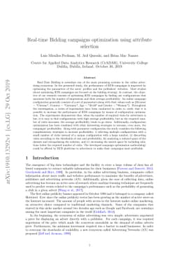 Real-time Bidding campaigns optimization using attribute selection