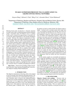 Weakly Supervised Prostate TMA Classification via Graph Convolutional
  Networks