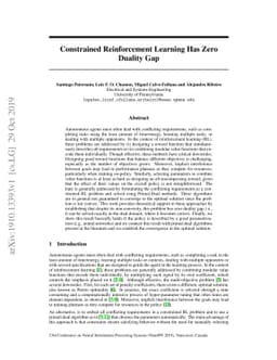 Constrained Reinforcement Learning Has Zero Duality Gap