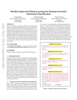 Weakly-Supervised Deep Learning for Domain Invariant Sentiment
  Classification