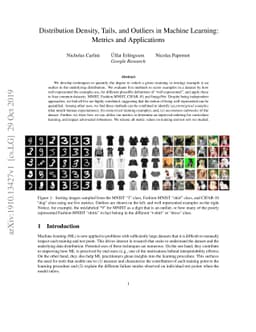 Distribution Density, Tails, and Outliers in Machine Learning: Metrics
  and Applications