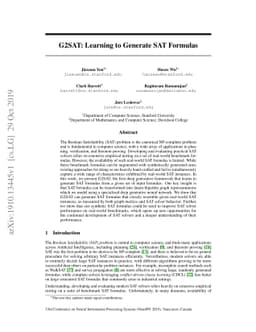 G2SAT: Learning to Generate SAT Formulas