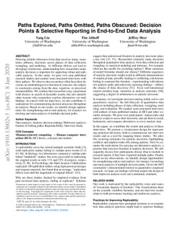 Paths Explored, Paths Omitted, Paths Obscured: Decision Points &
  Selective Reporting in End-to-End Data Analysis