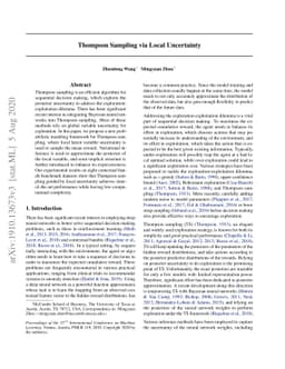 Thompson Sampling via Local Uncertainty