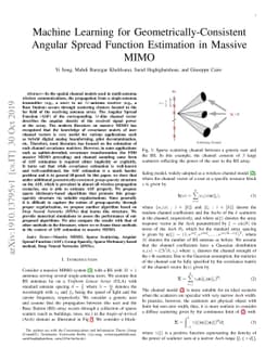 Machine Learning for Geometrically-Consistent Angular Spread Function
  Estimation in Massive MIMO