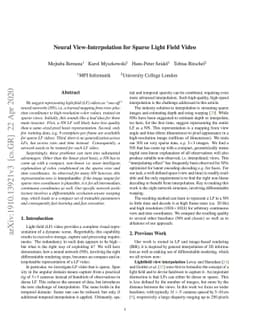 Neural View-Interpolation for Sparse Light Field Video