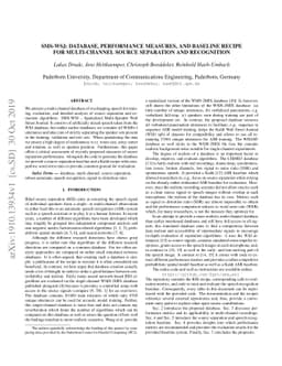 SMS-WSJ: Database, performance measures, and baseline recipe for
  multi-channel source separation and recognition