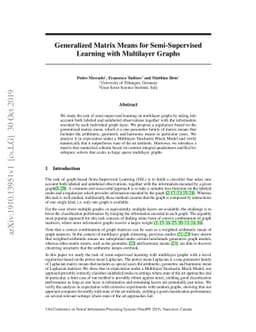 Generalized Matrix Means for Semi-Supervised Learning with Multilayer
  Graphs