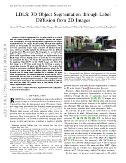 LDLS: 3-D Object Segmentation Through Label Diffusion From 2-D Images
