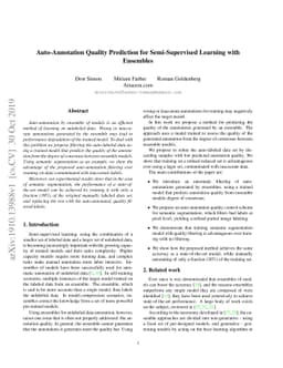 Auto-Annotation Quality Prediction for Semi-Supervised Learning with
  Ensembles