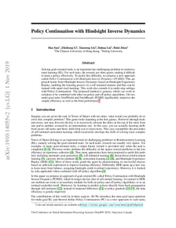 Policy Continuation with Hindsight Inverse Dynamics