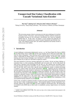 Unsupervised Star Galaxy Classification with Cascade Variational
  Auto-Encoder