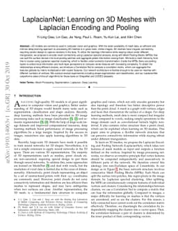 LaplacianNet: Learning on 3D Meshes with Laplacian Encoding and Pooling