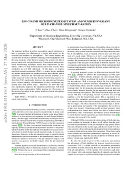 End-to-end Microphone Permutation and Number Invariant Multi-channel
  Speech Separation