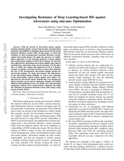 Investigating Resistance of Deep Learning-based IDS against Adversaries
  using min-max Optimization