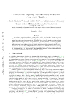What is Fair? Exploring Pareto-Efficiency for Fairness Constrained
  Classifiers
