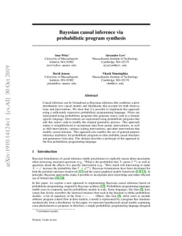 Bayesian causal inference via probabilistic program synthesis
