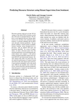 Predicting Discourse Structure using Distant Supervision from Sentiment